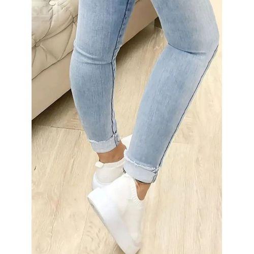Kadın Yüksek Bel önden Düğmeli Jean Pantolon