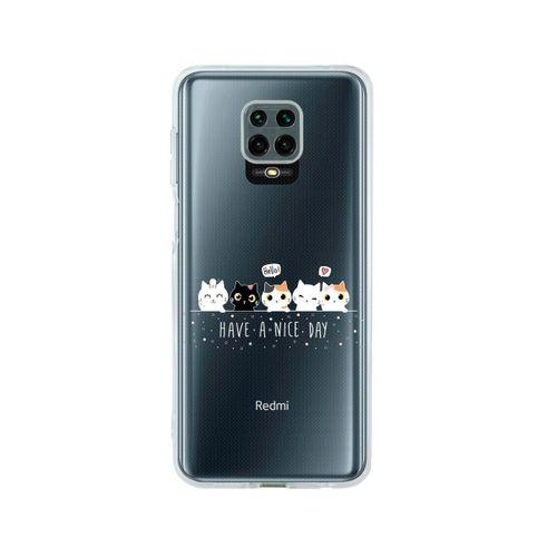 Redmi Note 9 Pro Şirin Kedicikler Tasarımlı Premium Şeffaf Silikon Kılıf