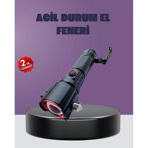 Güçlü Işıklı El Feneri Acil Durum Çekiç Ve Pusula
