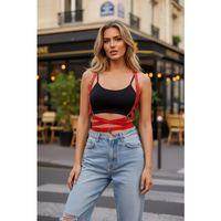 Kırmızı Kadın Kemer Çapraz Bağlamalı Vücut Aksesuarı - Brf198