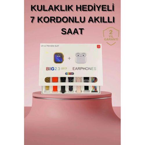 Akıllı Saat Bluetooth Kulaklık Hediyeli Bildirim Görme Sesli Görüşme Çoklu Kordon