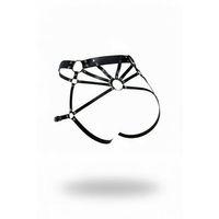 Siyah Tanga - Külot Deri Bantlı Halka Detaylı Kalça Aksesuarı - Brf1048