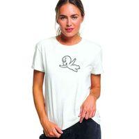 Casper Flying Coloring Page Baskılı Beyaz Kadın Tshirt