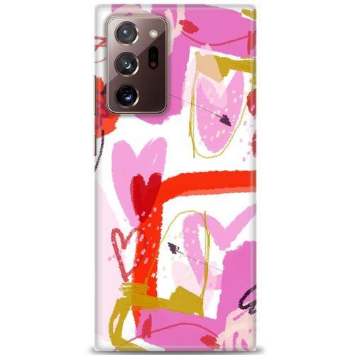 Samsung Galaxy Note 20 Kılıf HD Baskılı Kılıf - Pembeler + Tam Ekran Koruyucu