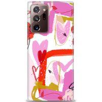 Samsung Galaxy Note 20 Kılıf HD Baskılı Kılıf - Pembeler + Tam Ekran Koruyucu