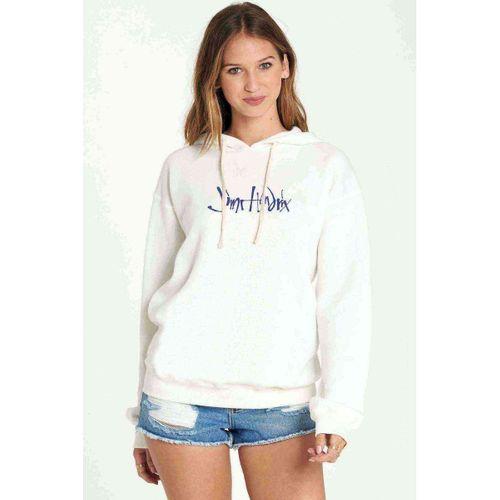 Jimi Hendrix Logo 2 Baskılı Beyaz Kadın Kapşonlu Sweatshirt