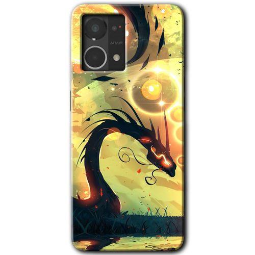 Potkal Hediye Fabrikası Oppo Reno 7 4G Kılıf HD Desen Baskılı Arka Kapak - Digital Dragon