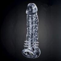 Gerçekçi Doku Penis Büyütücü ve Kalınlaştırıcı 4 CM Uzatmalı Şeffaf Realistik Penis Kılıfı 21 CM