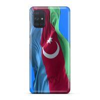 Samsung Galaxy M51 Uyumlu Kılıf Azarbaijan (6) Silikon Kılıf Dalgalanan Bayrak