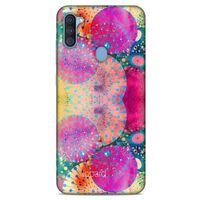 Samsung Galaxy A11 Kılıf Pastel Renkler (47) Crystal Flex Kılıf Fuşya Sarı