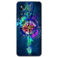 MRCİLETİSİM Xiaomi Mi 12 Pro Kılıf HD Desen Baskılı Arka Kapak + Temperli Cam - Gizemli Pusula