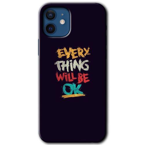 MRCİLETİSİM iPhone 12 Kılıf HD Desen Baskılı Arka Kapak + Temperli Cam - Everything