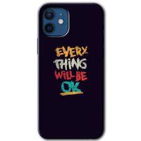 MRCİLETİSİM iPhone 12 Kılıf HD Desen Baskılı Arka Kapak + Temperli Cam - Everything