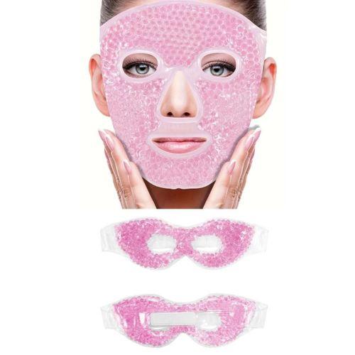 Terapi Jel Boncuklu Yüz Ve Göz Maskesi Seti Pembe Sıcak Ve Soğuk Kullanım