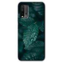 Xiaomi Redmi 9T Kılıf HD Desen Baskılı Arka Kapak + Temperli Cam - Yağmurlu Yaprak