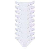 9 Adet Süper Eko Set Likralı Kadın Slip Külot Beyaz
