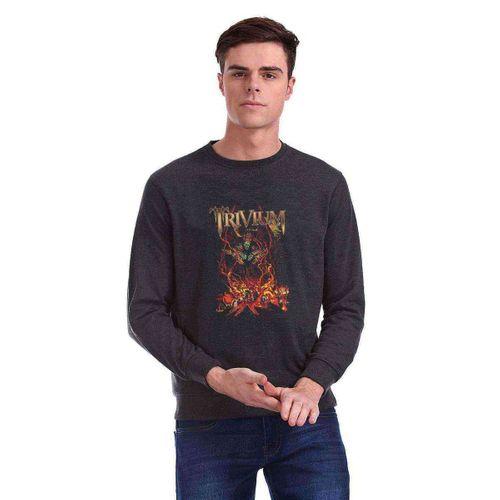 Trivium Baskılı Füme Antrasit Erkek Sweatshirt