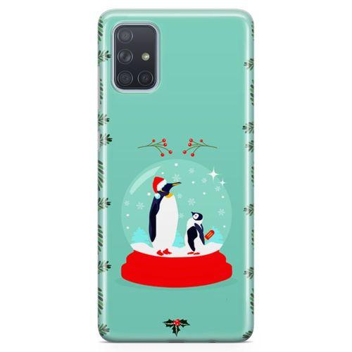 Samsung Galaxy A71 Kılıf Kar Küresi Penguen Arka Kapak Koruma Desenli Full Koruyucu