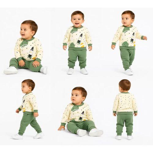 6/24 Ay Uzay Mekiği Baskılı Bebek Takımı