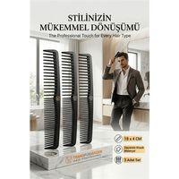 3'lü Profesyonel Stil Tarağı - İkonik Siyah Zarafet 723059