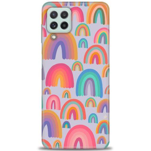 Samsung Galaxy M22 Kılıf HD Baskılı Kılıf - Gökkuşakları + Tam Ekran Koruyucu