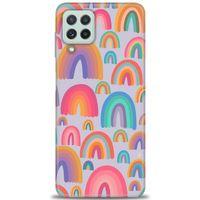 Samsung Galaxy M22 Kılıf HD Baskılı Kılıf - Gökkuşakları + Tam Ekran Koruyucu