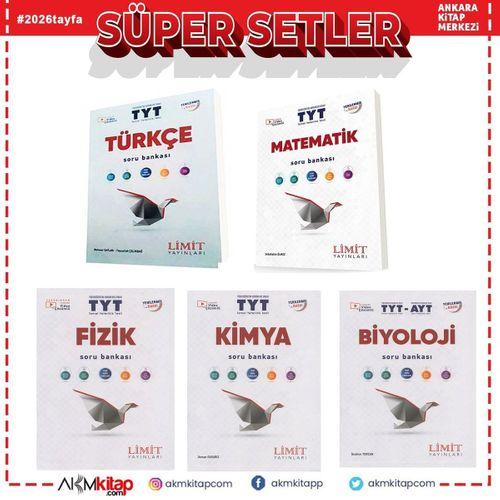 Limit TYT Türkçe Matematik Fizik Kimya ve Biyoloji Soru Bankası Seti 5 Kitap
