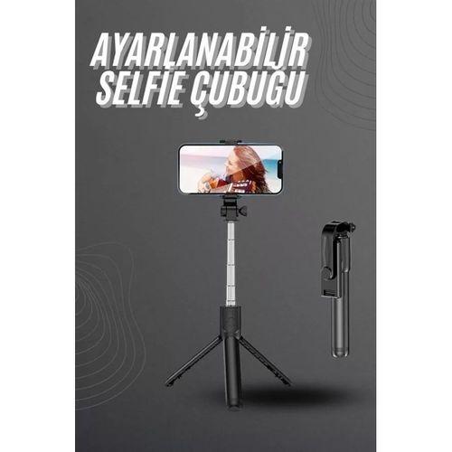 Selfie Çubuğu Tripod Bluetooth Kumandalı Selfie Çubuğu Telefon Tutucu