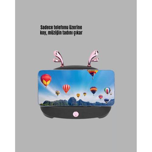 Kablosuz İndüksiyonlu Telefon Tutucu & Hoparlör – Net Ses, Kolay Kullanım