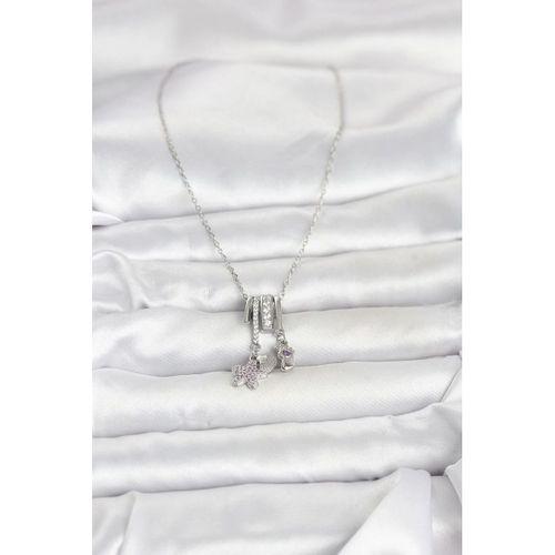 316L Çelik Gümüş Zirkon Taşlı Deniz Tema Charmlı Kadın Kolye