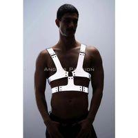 Reflektörlü (karanlıkta Parlayan) Sert Göğüs Harness, Gay Harness Aksesuar, Gay Giyim - Brfm119