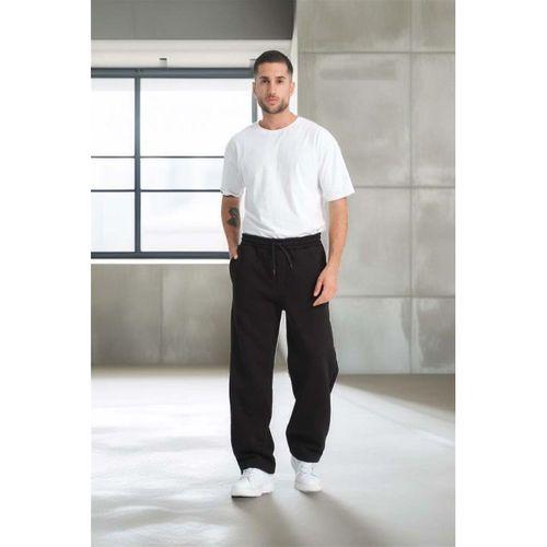 Baggy Kalıp 3 İplik Şardonlu Erkek Eşofman Altı - Siyah