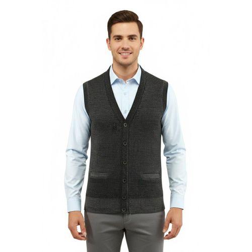 Erkek Düğmeli Yelek Cepli Çelik Örgü Klasik Kalıp 5208L BGL-ST04964