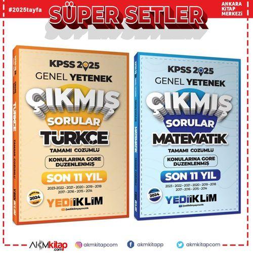 Yediiklim 2025 KPSS Lisans Matematik ve Türkçe Konularına Göre Son 11 Yıl Çıkmış Sorular Seti 2 Kitap