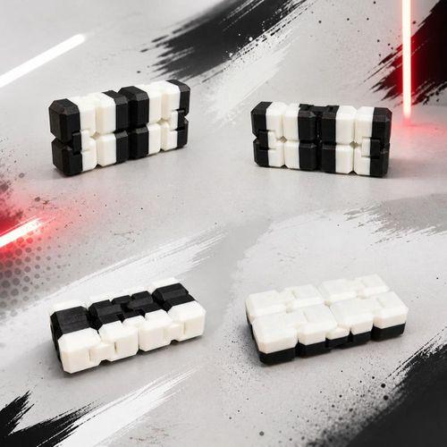 Sonsuzluk Küpü (Infinity Cube) Düz Siyah Beyaz Stres Oyuncağı