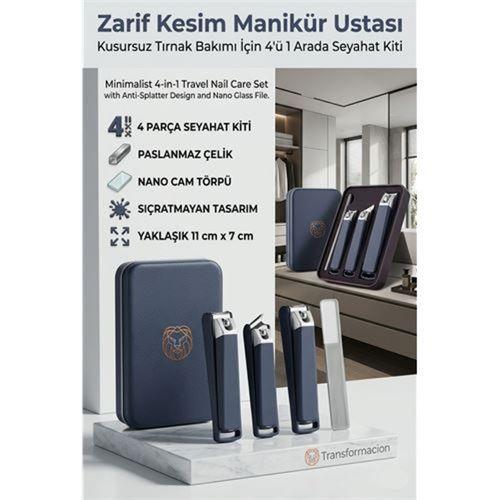 Profesyonel 4'ü 1 Arada Manikür Seti, Sıçratmaz Tırnak Makası ve Nano Törpülü Seyahat Kiti 723208