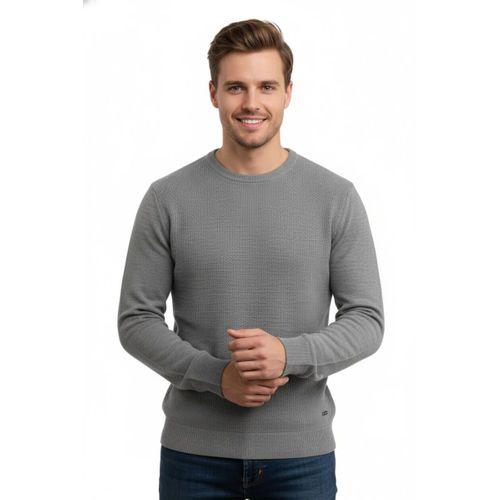 Erkek Sıfır Yaka Kazak Petek Örgü Klasik Kalıp 5243C BGL-ST04859