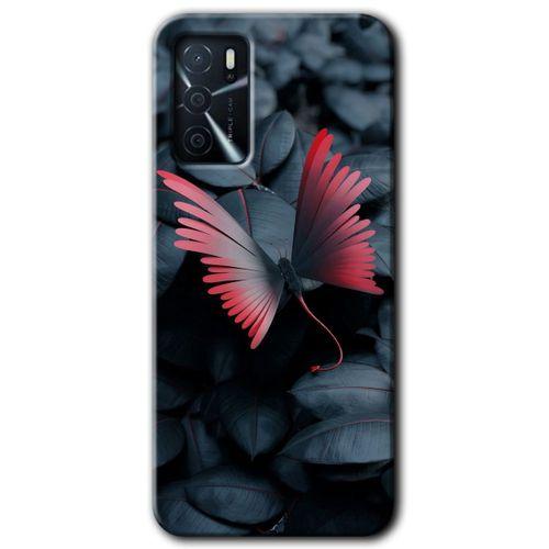 Oppo A16 Kılıf HD Desen Baskılı Arka Kapak + Temperli Cam - Dark Butterfly