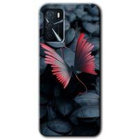 Oppo A16 Kılıf HD Desen Baskılı Arka Kapak + Temperli Cam - Dark Butterfly