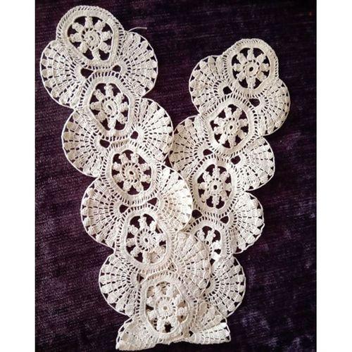 El İşi Dantel Tığ İşi Bej Kenar Dantel 52X9Cm
