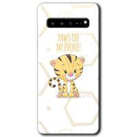 MRCİLETİSİM MRCİLETİSİM Samsung Galaxy S10 Plus Kılıf HD Desen Baskılı Arka Kapak + Temperli Cam - Sevimli Kedi 1