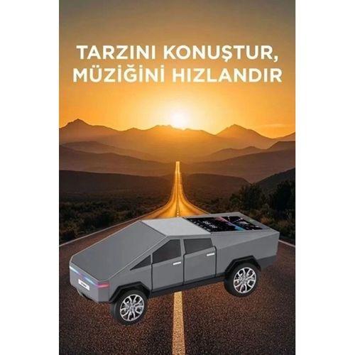 D68 Cyber Model Araba Tasarımlı Bluetooth Hoparlör 15w Güçlü Ses Rgb Led /tws/usb Gri