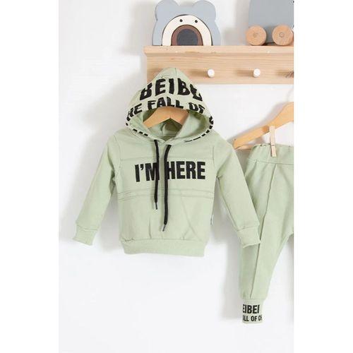 I'm Here Desenli 2'li % 100 Pamuk Erkek Bebek Takımı