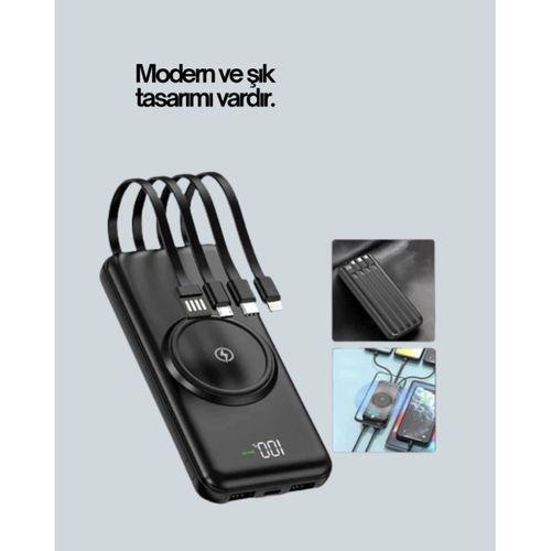 İphone Ve Android Uyumlu 10000mah Powerbank – Hem Kablolu Hem Kablosuz