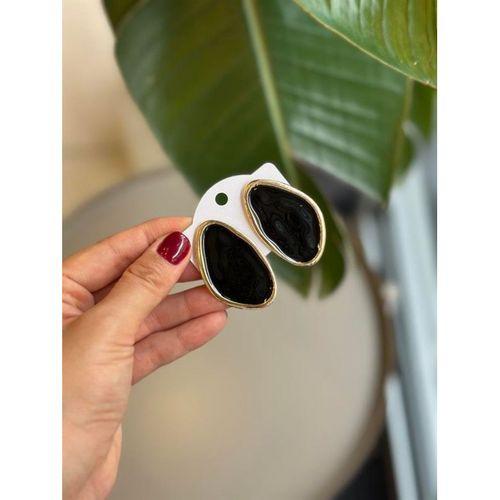 Taşlı Küpe - Siyah