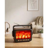 Led Şömine Efektli Kablosuz Hoparlör Fm Radyo Müzik Çalar