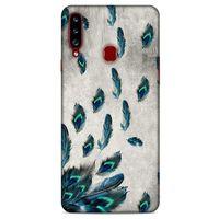 Samsung Galaxy A20s Kılıf Desenli Özel Seri Tüyler (16) Kalın Kılıf