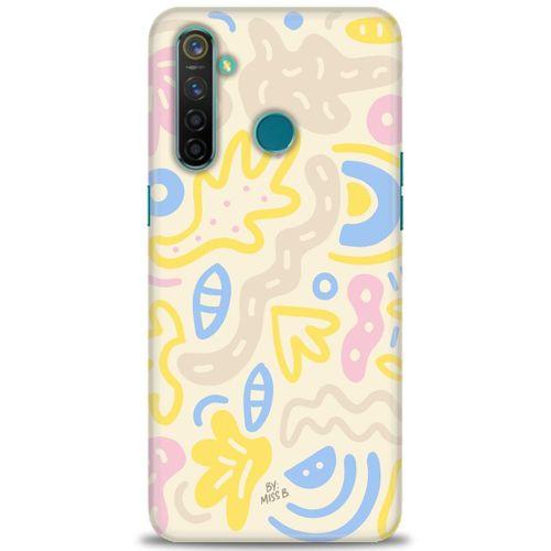 Realme 5 Pro Kılıf HD Baskılı Kılıf - Krem Tonları + Tam Ekran Koruyucu