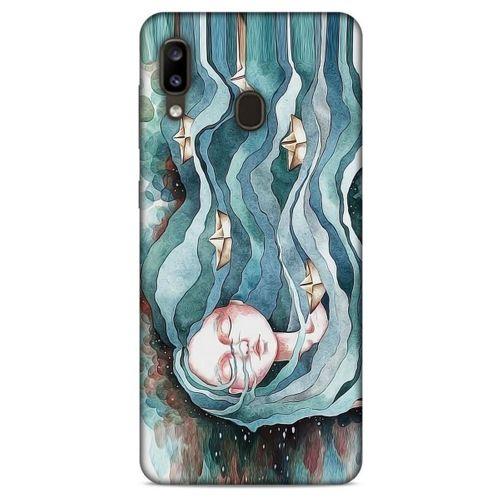 Samsung Galaxy A20 Kılıf Depresyon (45) Liquid Air Kılıf Bordo Gri