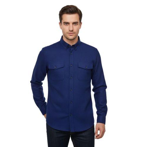 Erkek Kışlık Slim Fitt Uzun Kol Çift Cep Kapak Gömlek 2414 BGL-ST04797